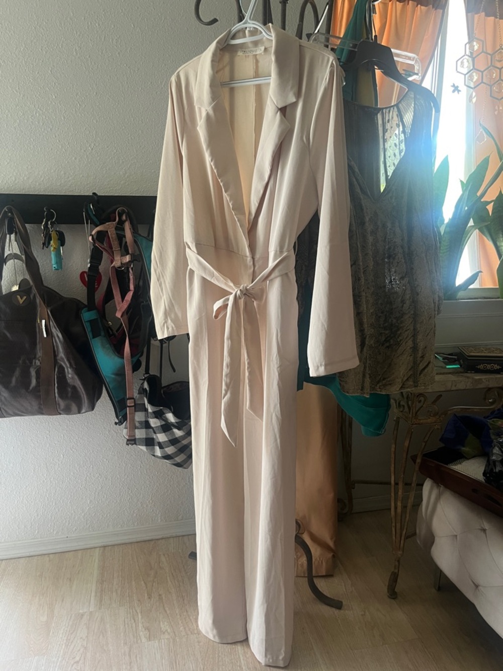 Classy Cream one piece pantsuit New best for tall